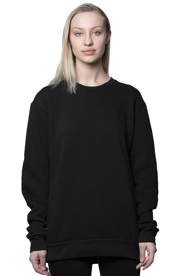 Royal Apparel 3159 Unisex Fashion Fleece Crew Sweatshirt - Black