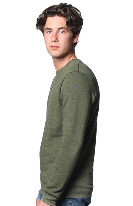 Royal Apparel 3159 Unisex Fashion Fleece Crew Sweatshirt - Heather Army
