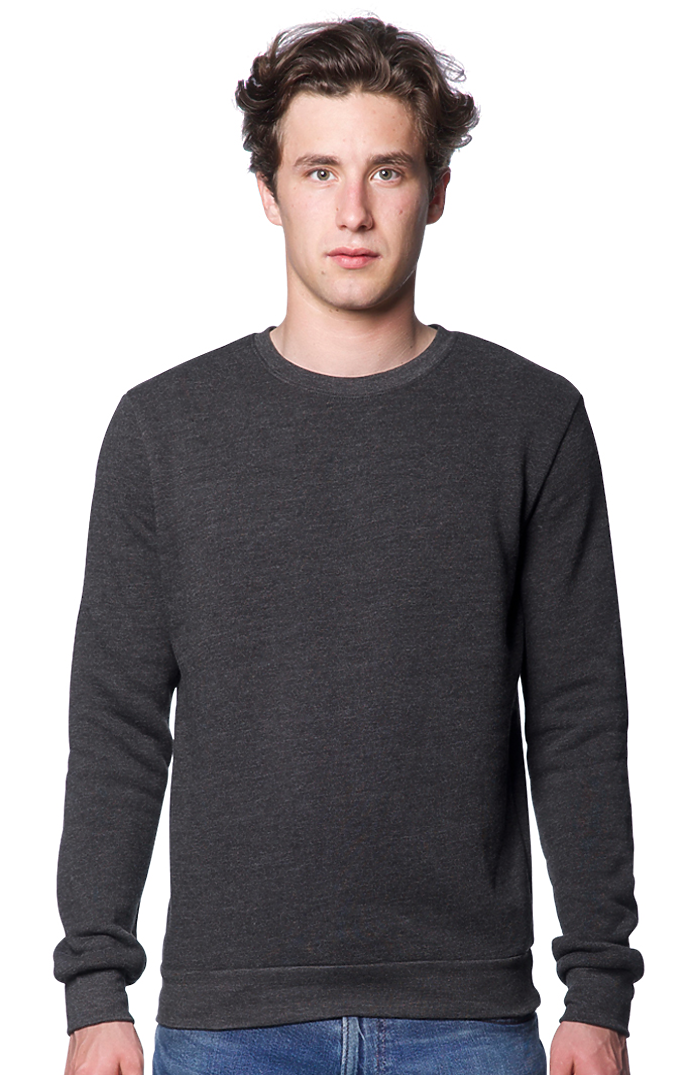 Royal Apparel 3159 Unisex Fashion Fleece Crew Sweatshirt - Heather Smoke