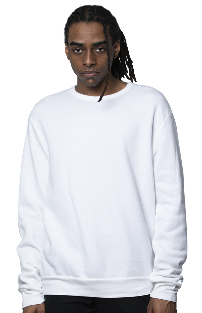 Royal Apparel 3159 Unisex Fashion Fleece Crew Sweatshirt - White