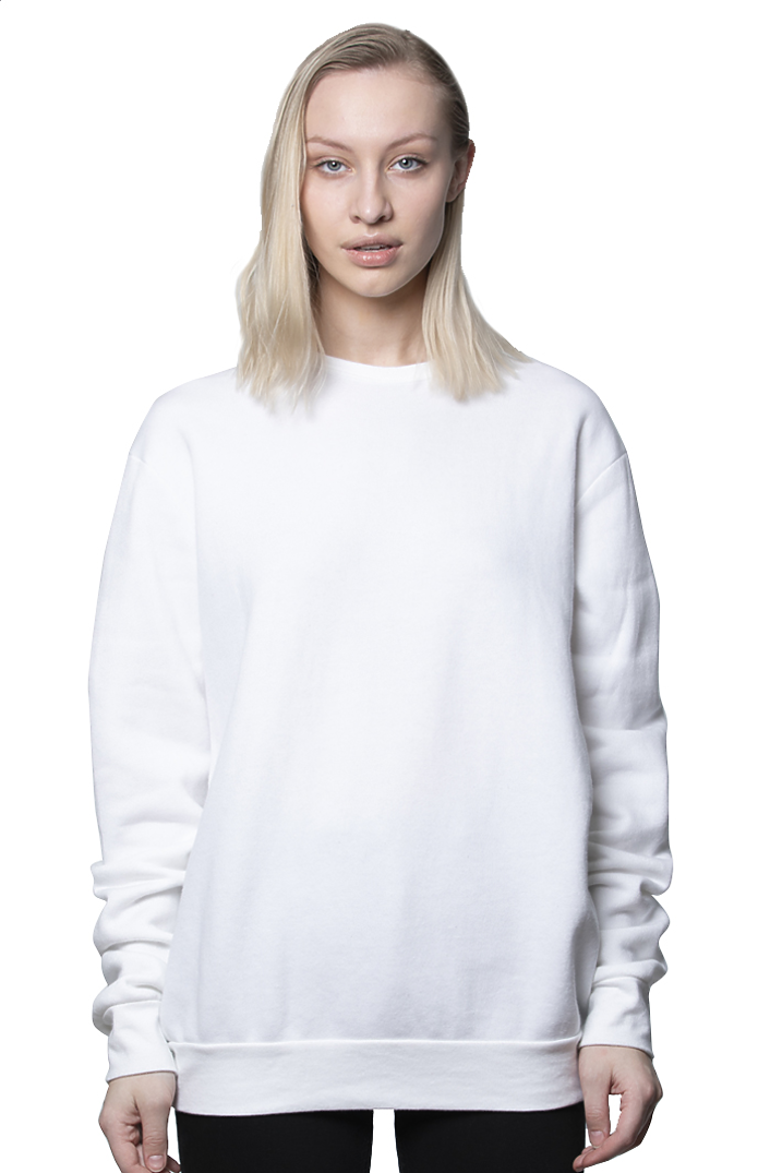 Royal Apparel 3159 Unisex Fashion Fleece Crew Sweatshirt - White
