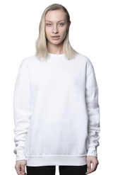 Royal Apparel 3159 Unisex Fashion Fleece Crew Sweatshirt - White