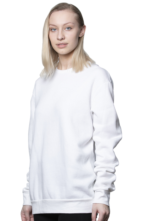 Royal Apparel 3159 Unisex Fashion Fleece Crew Sweatshirt - White
