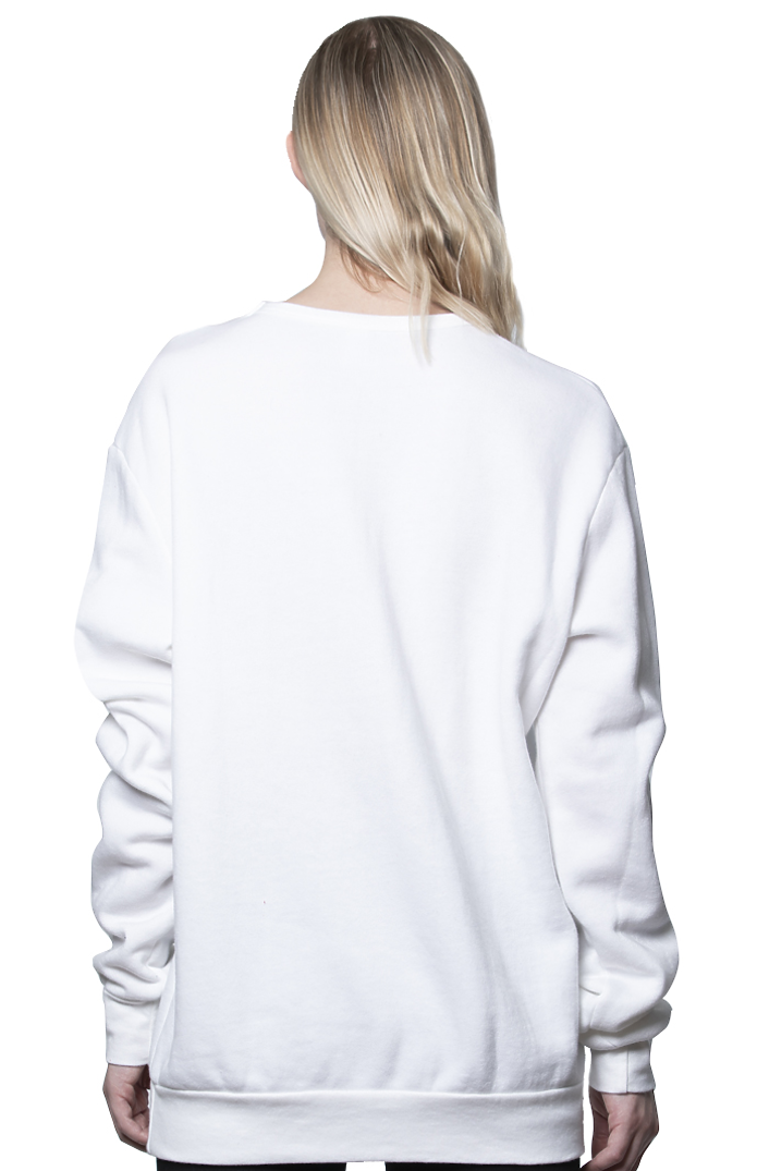 Royal Apparel 3159 Unisex Fashion Fleece Crew Sweatshirt - White