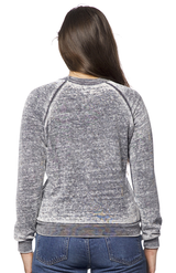 Royal Apparel 3199BO Women's Burnout Fleece Raglan Pullover - Grey