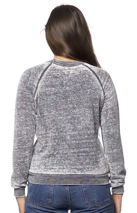 Royal Apparel 3199BO Women's Burnout Fleece Raglan Pullover - Grey