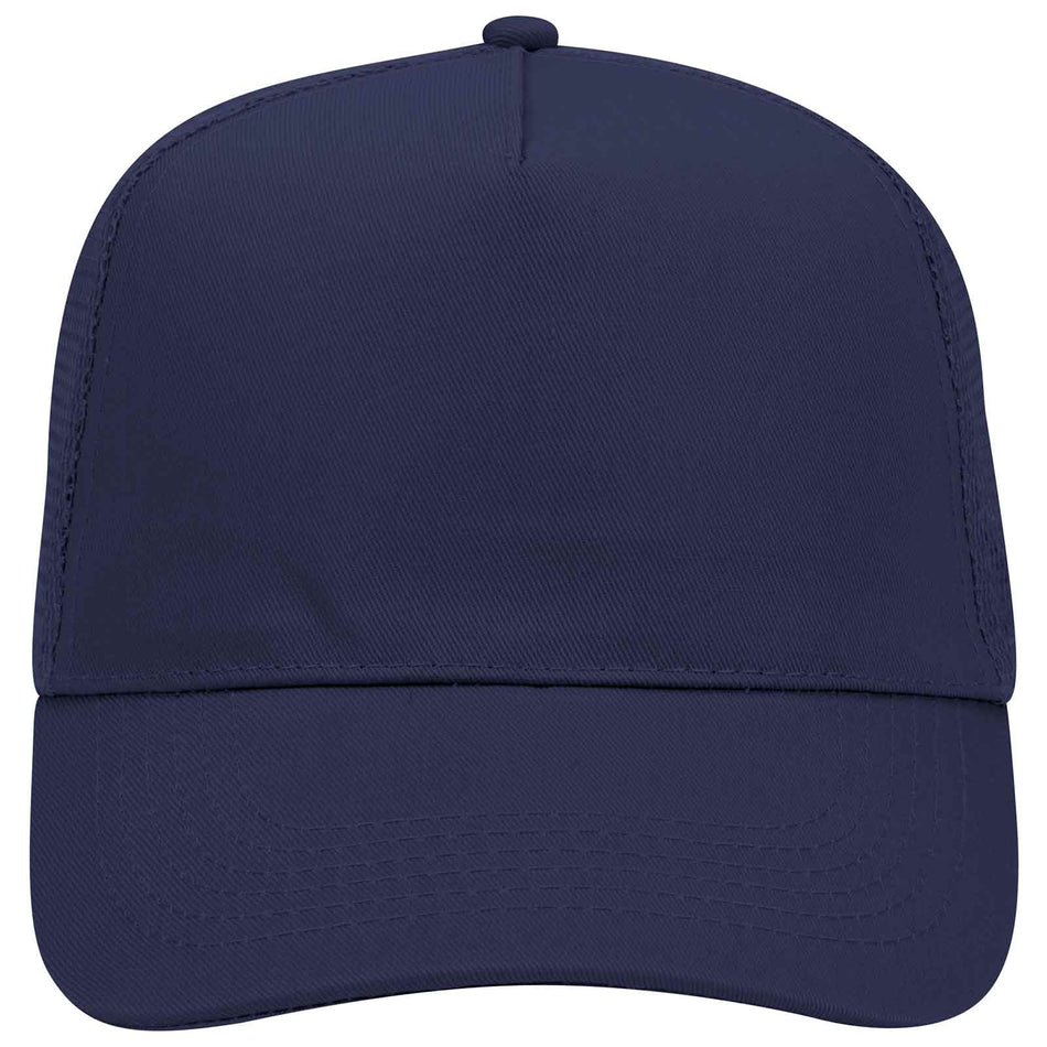 OTTO CAP 5 Panel Mid Profile Mesh Back Trucker Hat OTTO 32-1104 Otto Cap 004 - Navy OSFM - Adult