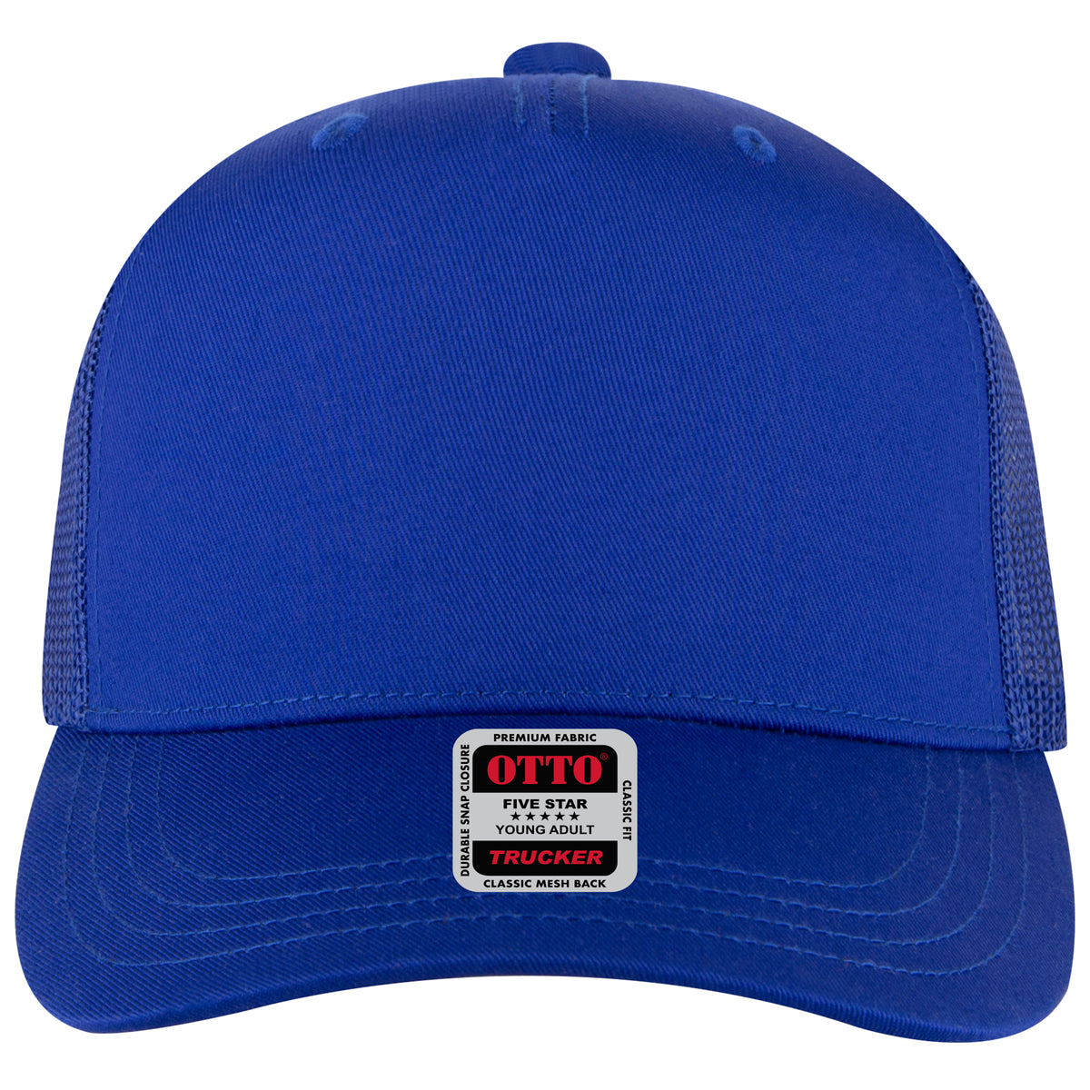 OTTO CAP 5 Panel Mid Profile Mesh Back Trucker Hat OTTO 32-285 Otto Cap 001 - Royal Young Adult