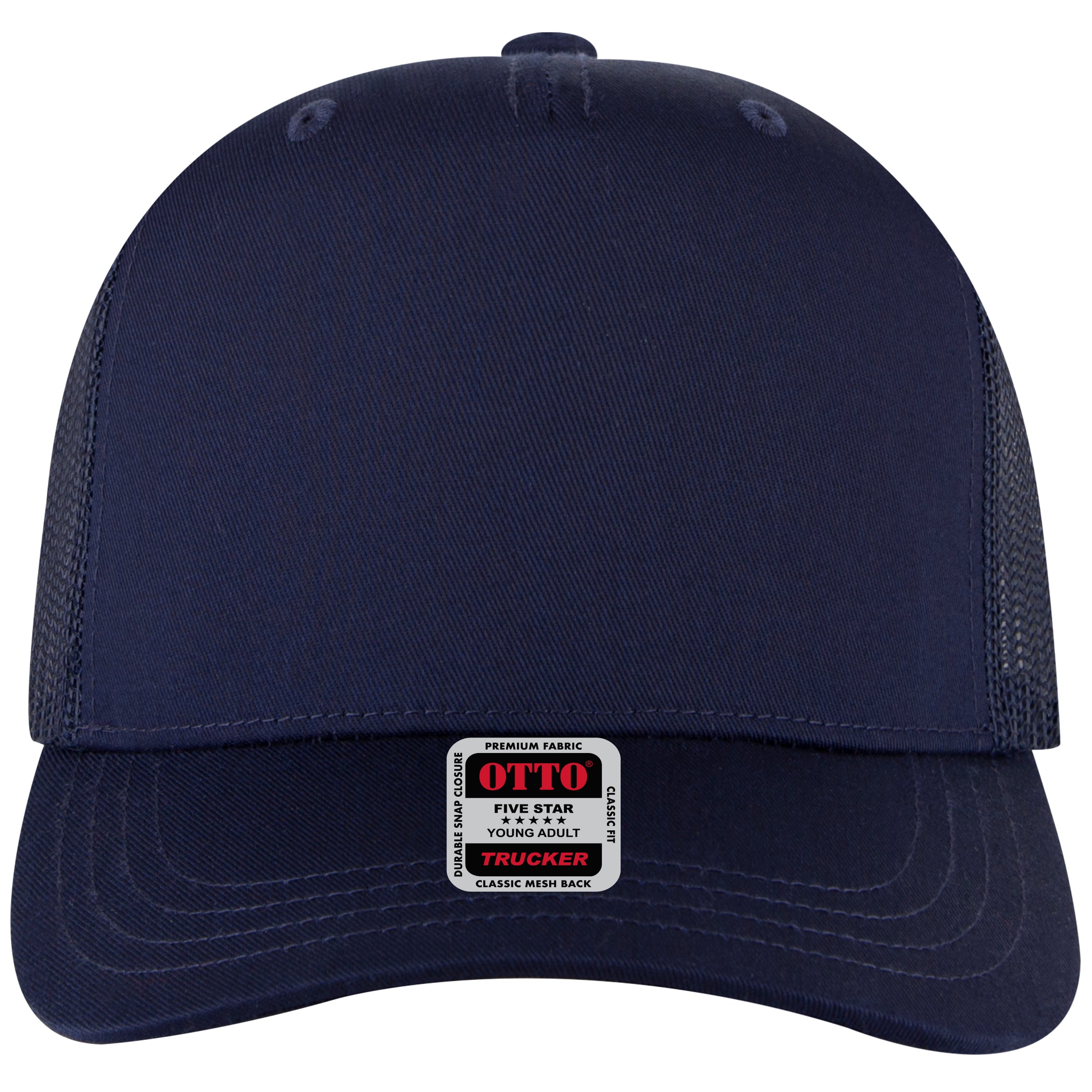 OTTO CAP 5 Panel Mid Profile Mesh Back Trucker Hat OTTO 32-285 Otto Cap 004 - Navy Young Adult