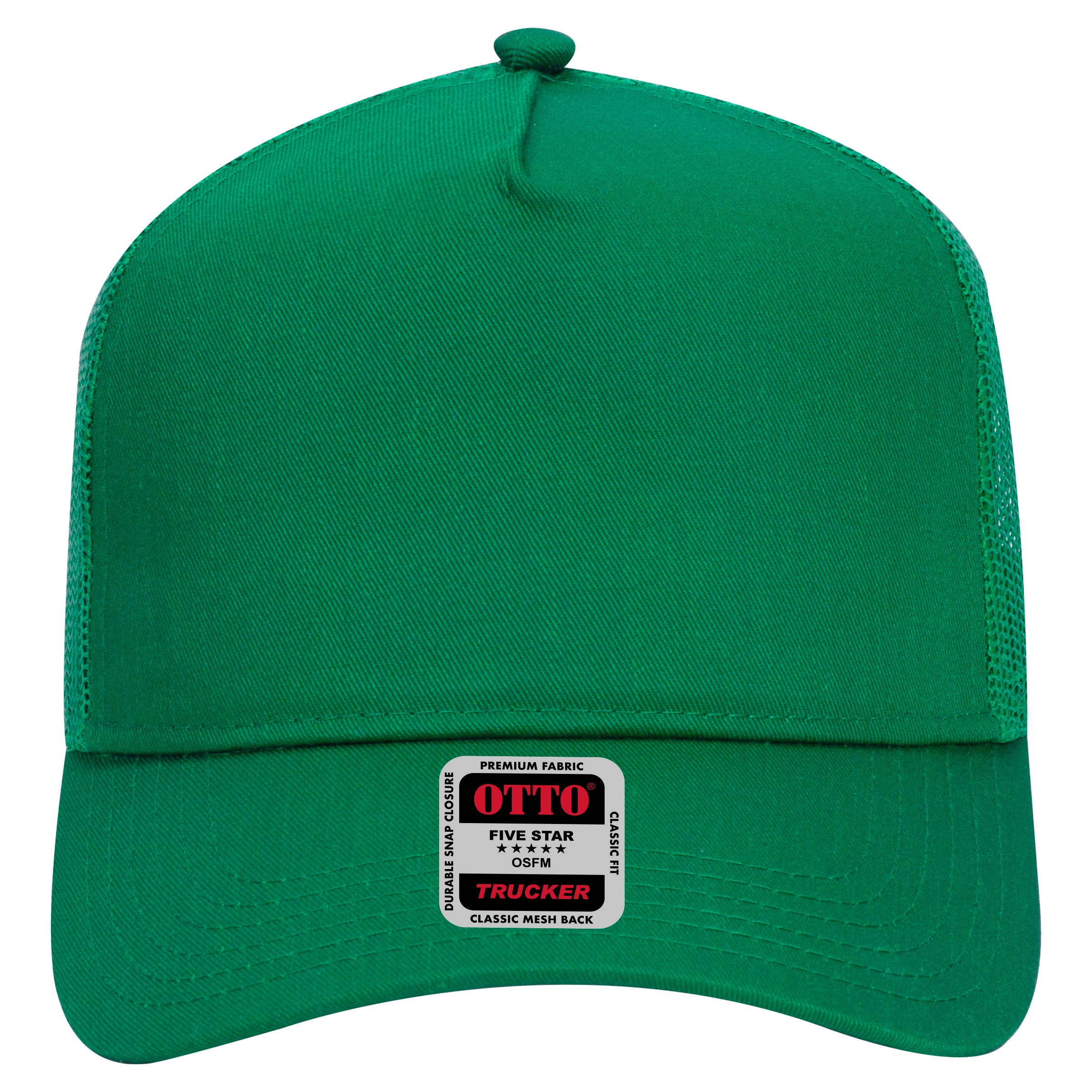 OTTO CAP 5 Panel Mid Profile Mesh Back Trucker Hat OTTO 32-285 Otto Cap 005 - Kelly OSFM - Adult