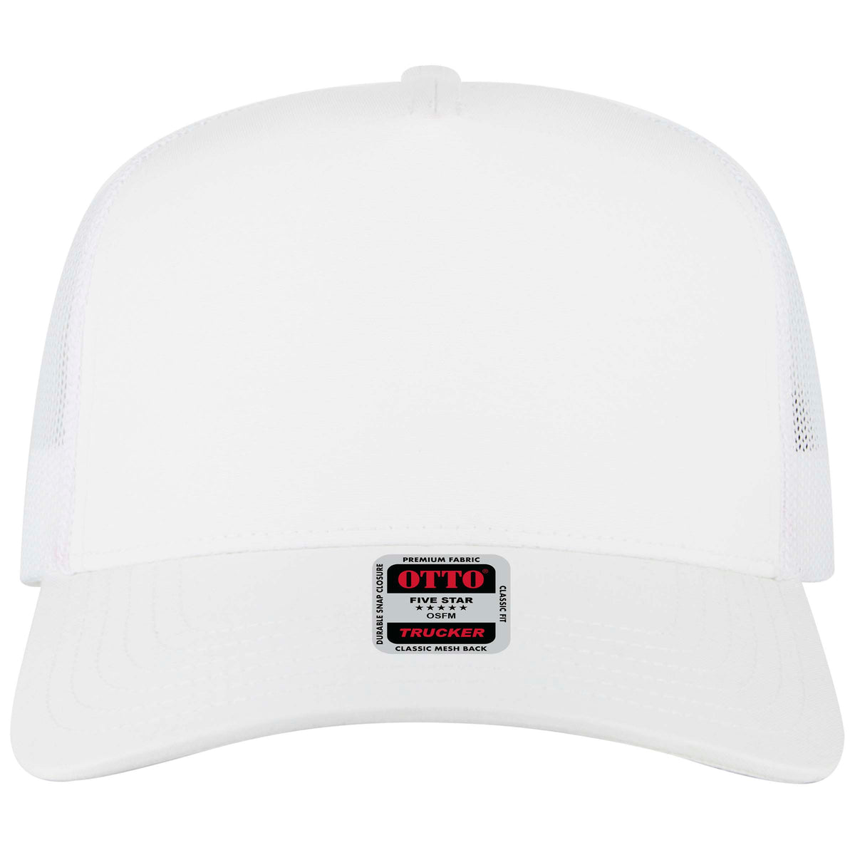 OTTO CAP 5 Panel Mid Profile Mesh Back Trucker Hat OTTO 32-285 Otto Cap 016B - Wht OSFM - Adult