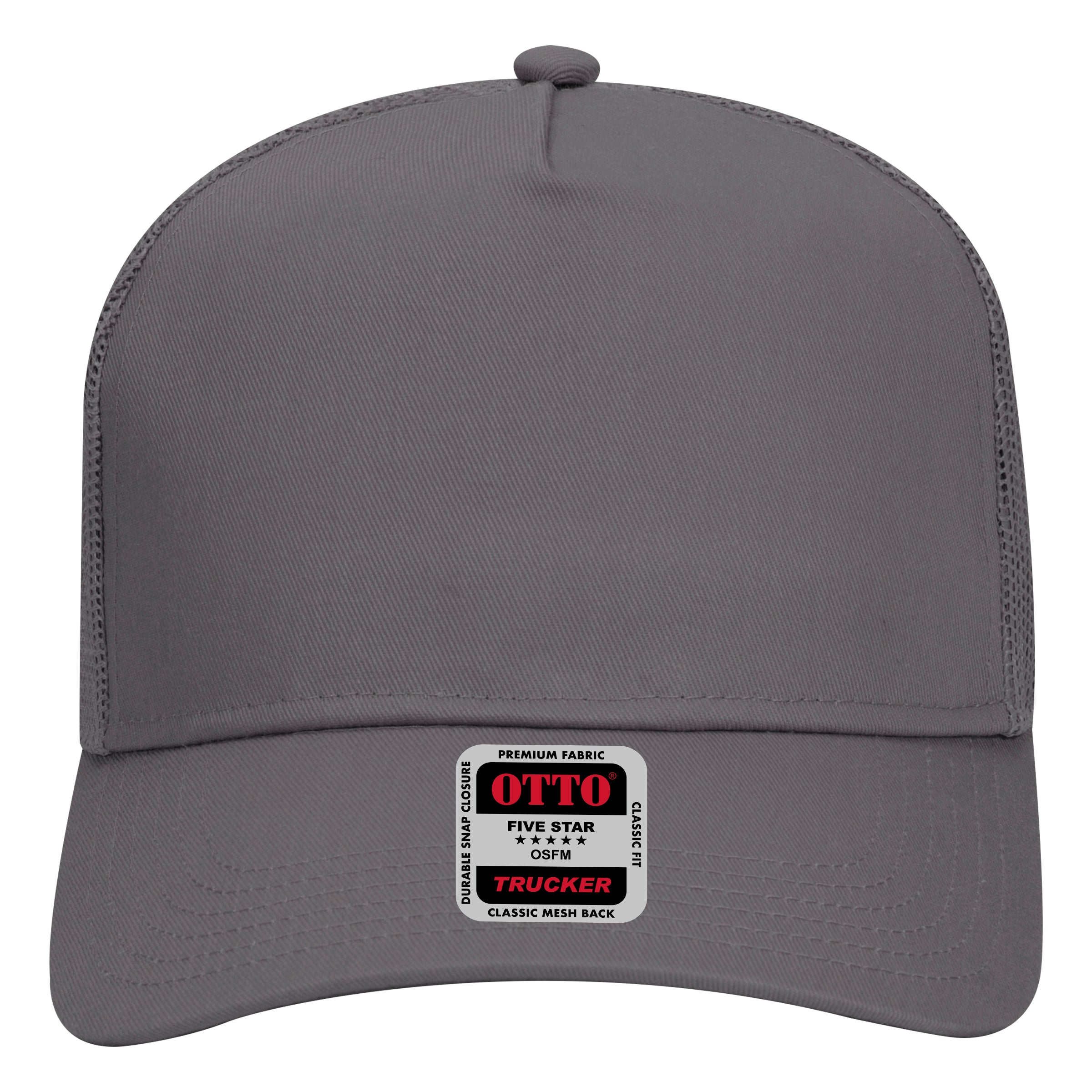 OTTO CAP 5 Panel Mid Profile Mesh Back Trucker Hat OTTO 32-285 Otto Cap 025 - Char. Gray OSFM - Adult