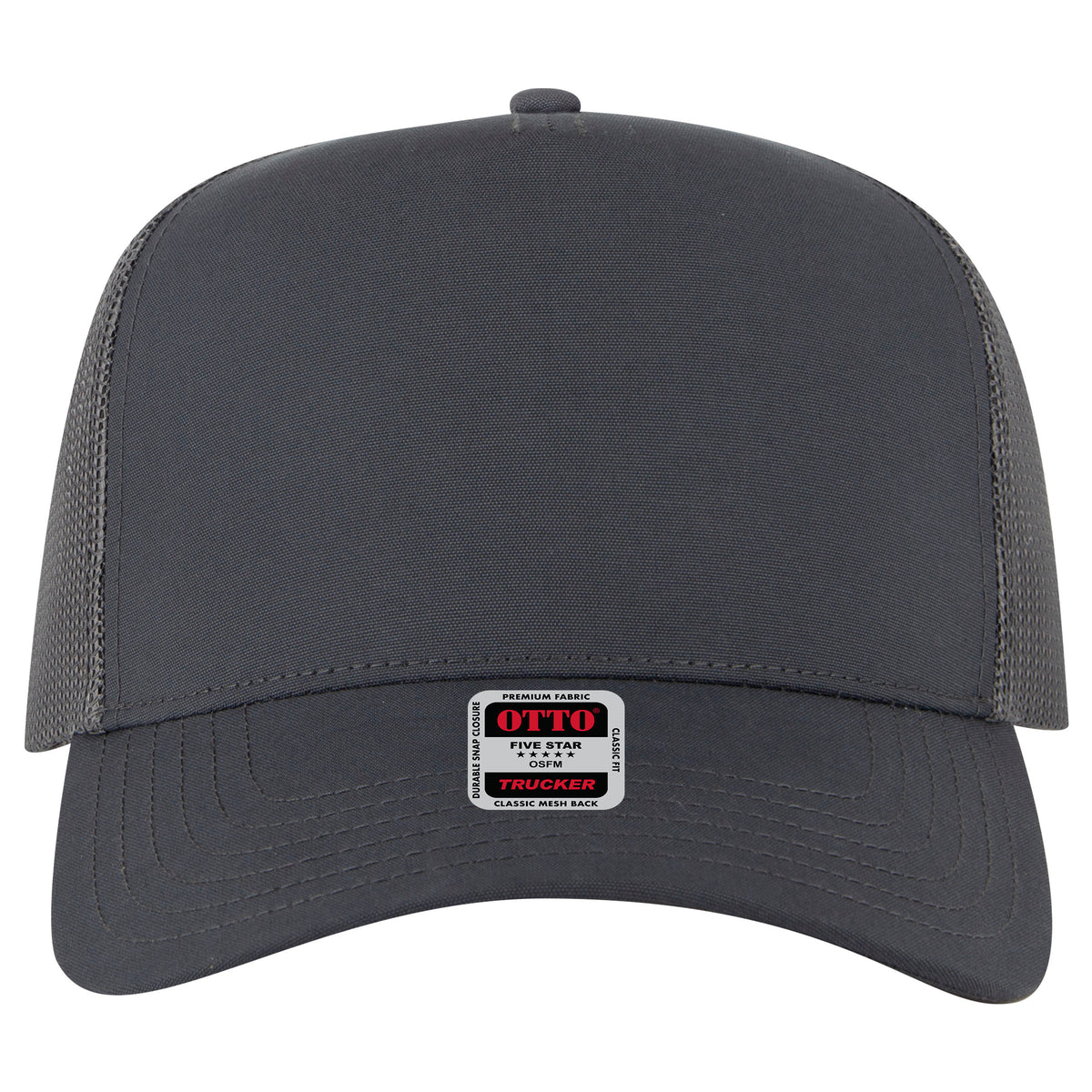 OTTO CAP 5 Panel Mid Profile Mesh Back Trucker Hat OTTO 32-285 Otto Cap 025B - Ch Gry OSFM - Adult