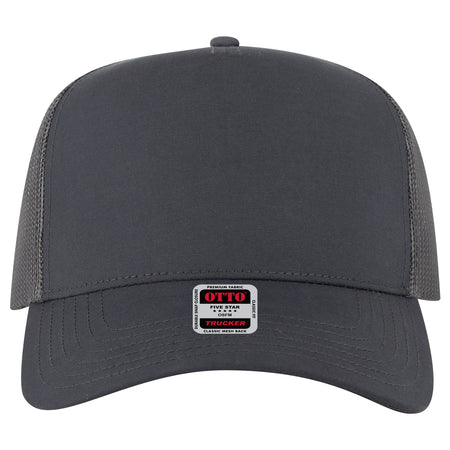 OTTO CAP 5 Panel Mid Profile Mesh Back Trucker Hat OTTO 32-285 Otto Cap 025B - Ch Gry OSFM - Adult