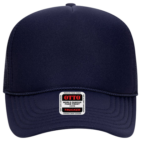 OTTO CAP 5 Panel Mid Profile Mesh Back Trucker Hat OTTO 32-467 Otto Cap 004 - Navy OSFM - Adult