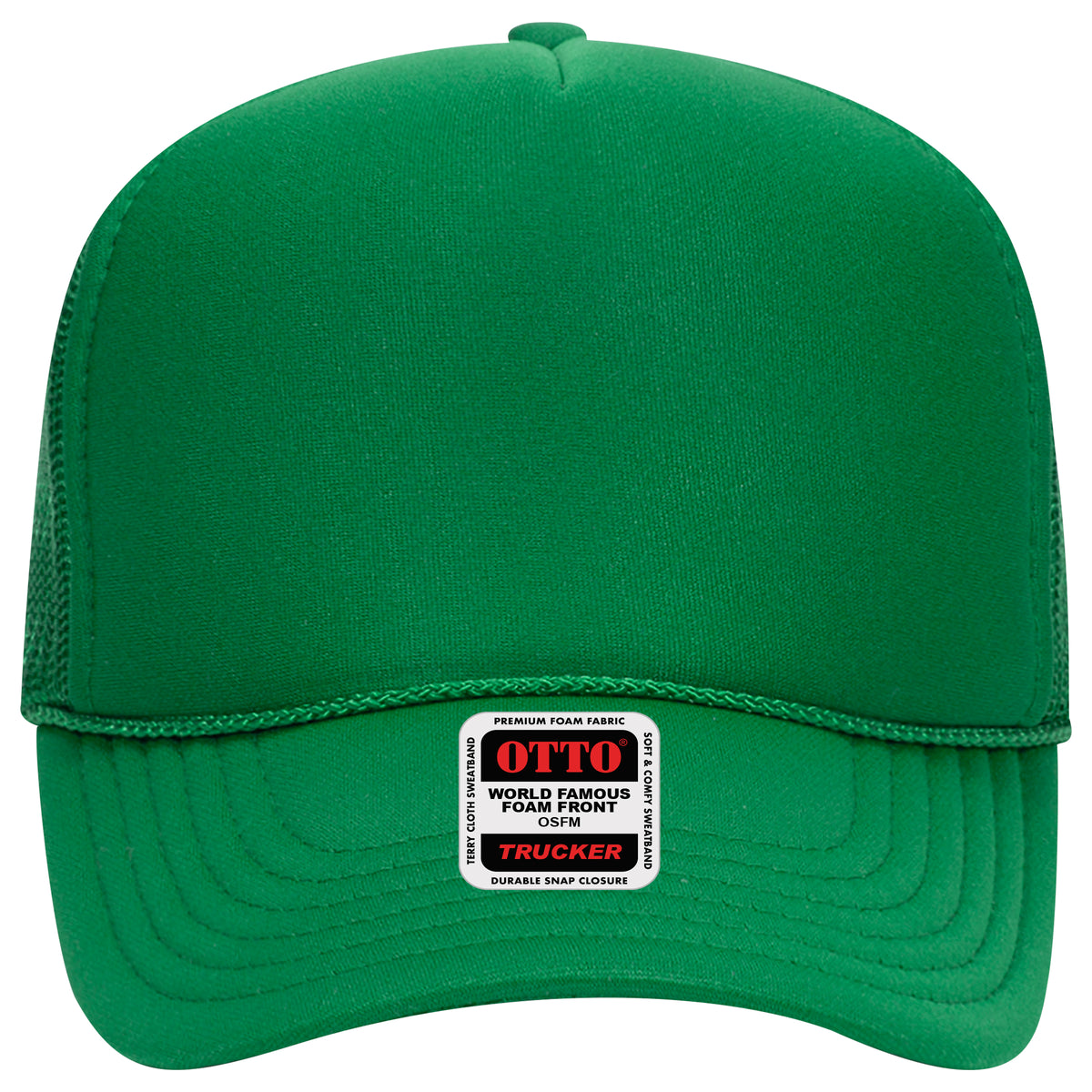 OTTO CAP 5 Panel Mid Profile Mesh Back Trucker Hat OTTO 32-467 Otto Cap 005 - Kelly OSFM - Adult