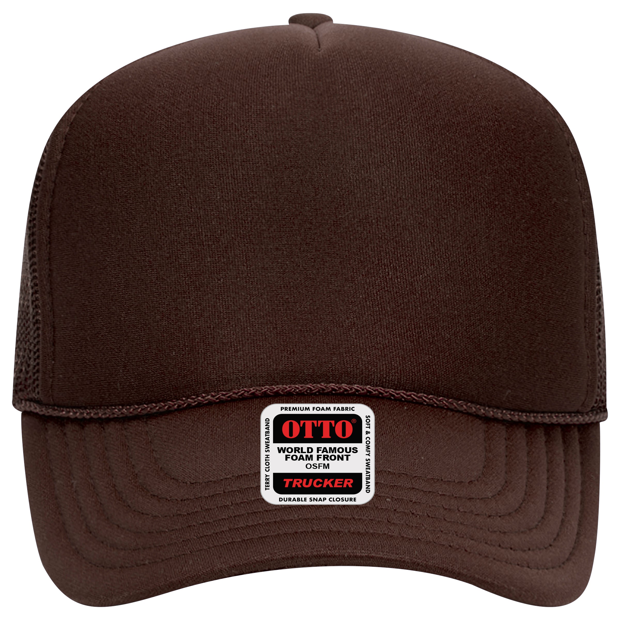 OTTO CAP 5 Panel Mid Profile Mesh Back Trucker Hat OTTO 32-467 Otto Cap 007 - Brown OSFM - Adult