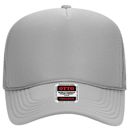 OTTO CAP 5 Panel Mid Profile Mesh Back Trucker Hat OTTO 32-467 Otto Cap 014 - Gray OSFM - Adult