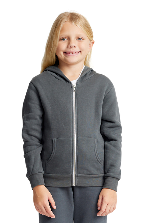 Royal Apparel 3222 Youth Fashion Fleece Zip Hoodie - Asphalt
