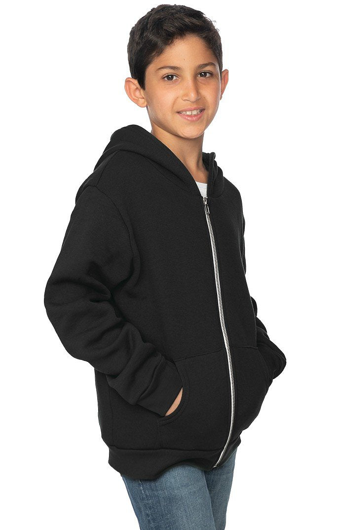 Royal Apparel 3222 Youth Fashion Fleece Zip Hoodie - Black