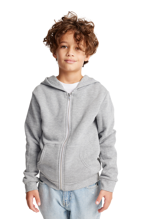 Royal Apparel 3222 Youth Fashion Fleece Zip Hoodie - Heather Grey
