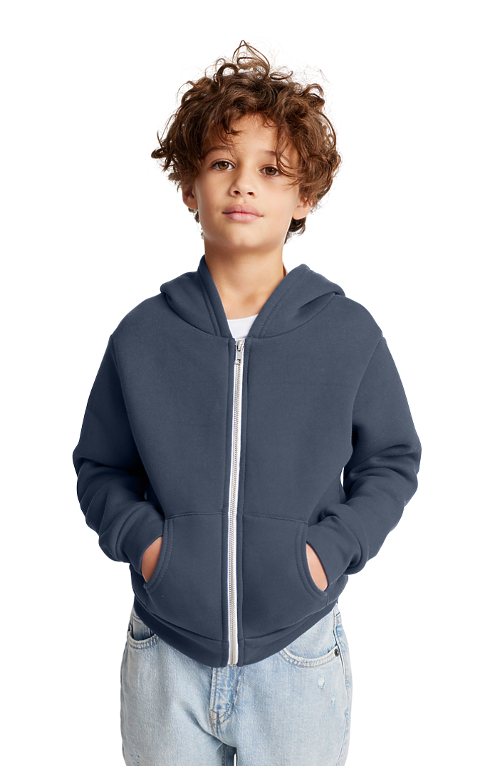 Royal Apparel 3222 Youth Fashion Fleece Zip Hoodie - Navy