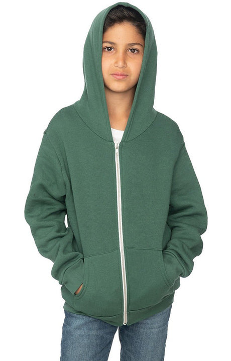Royal Apparel 3222 Youth Fashion Fleece Zip Hoodie - 50/50 Pine