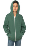 Royal Apparel 3222 Youth Fashion Fleece Zip Hoodie - 50/50 Pine