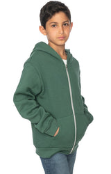 Royal Apparel 3222 Youth Fashion Fleece Zip Hoodie - 50/50 Pine