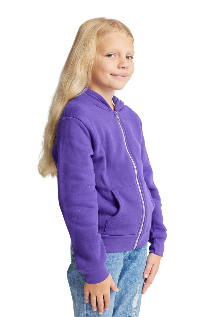 Royal Apparel 3222 Youth Fashion Fleece Zip Hoodie - Purple