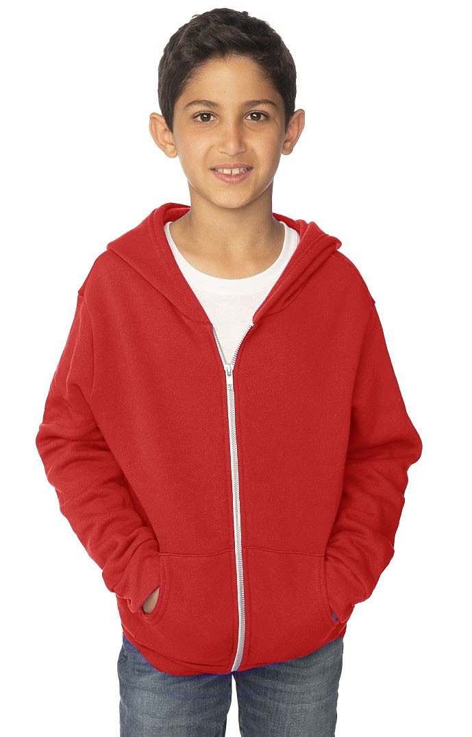 Royal Apparel 3222 Youth Fashion Fleece Zip Hoodie - Red