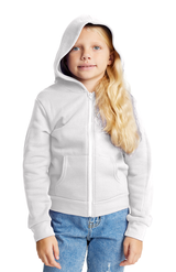 Royal Apparel 3222 Youth Fashion Fleece Zip Hoodie - White