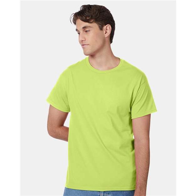 Hanes Authentic T-Shirt - Safety Green - Hanes 5250 Hanes Safety Green S