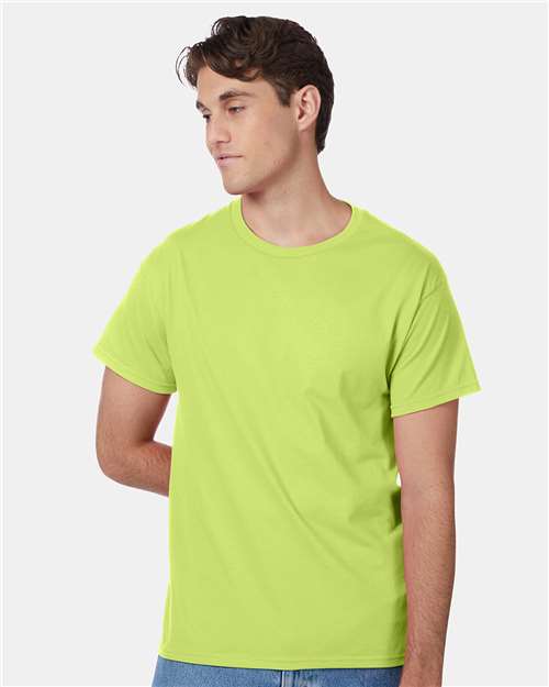 Hanes Authentic T-Shirt - Safety Green - Hanes 5250 Hanes