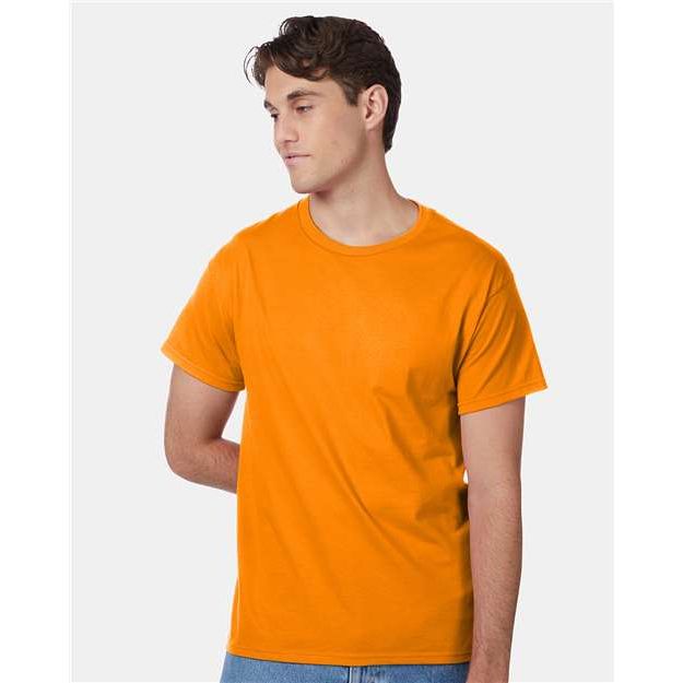 Hanes Authentic T-Shirt - Safety Orange - Hanes 5250 Hanes Safety Orange S