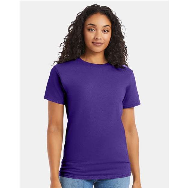 Hanes Essential-T T-Shirt - Purple - Hanes 5280 Hanes Purple S