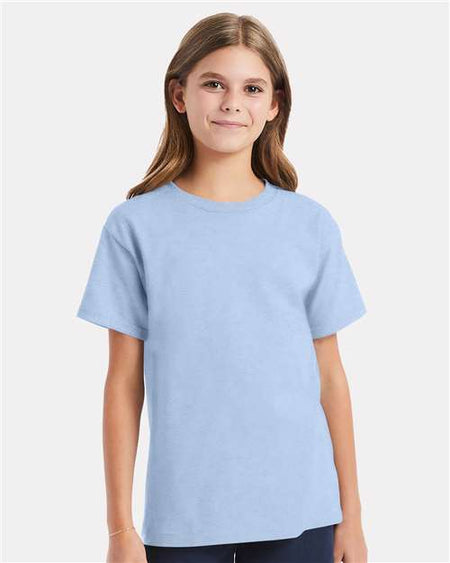 Hanes Essential-T Youth T-Shirt - Light Blue - Hanes 5480 Hanes