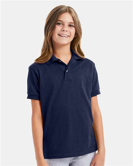 Hanes Youth Ecosmart® Jersey Polo - Hanes 054Y Hanes Navy XS