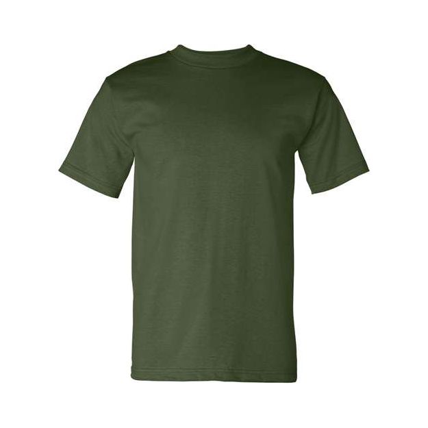 Bayside Unisex USA-Made Heavyweight T-Shirt - Army - Bayside 5100 Bayside Army S