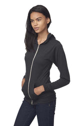 Royal Apparel 32550 Unisex eco Triblend Jersey Full Zip Hoodie - Eco Tri Black