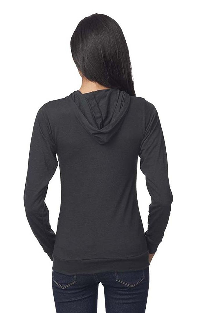 Royal Apparel 32550 Unisex eco Triblend Jersey Full Zip Hoodie - Eco Tri Black