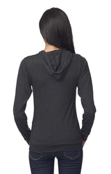 Royal Apparel 32550 Unisex eco Triblend Jersey Full Zip Hoodie - Eco Tri Black