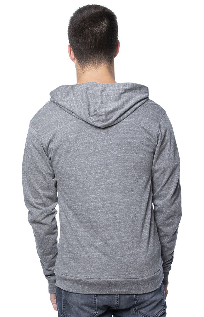 Royal Apparel 32550 Unisex eco Triblend Jersey Full Zip Hoodie - Eco Tri Grey