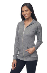 Royal Apparel 32550 Unisex eco Triblend Jersey Full Zip Hoodie - Eco Tri Grey