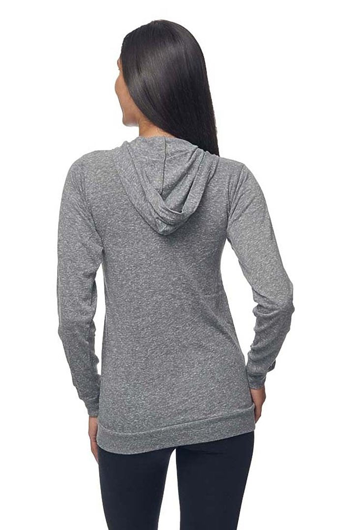 Royal Apparel 32550 Unisex eco Triblend Jersey Full Zip Hoodie - Eco Tri Grey