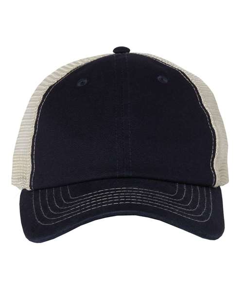 Valucap Contrast-Stitch Mesh-Back Cap - Valucap 3100 Valucap Navy/ Stone Adjustable