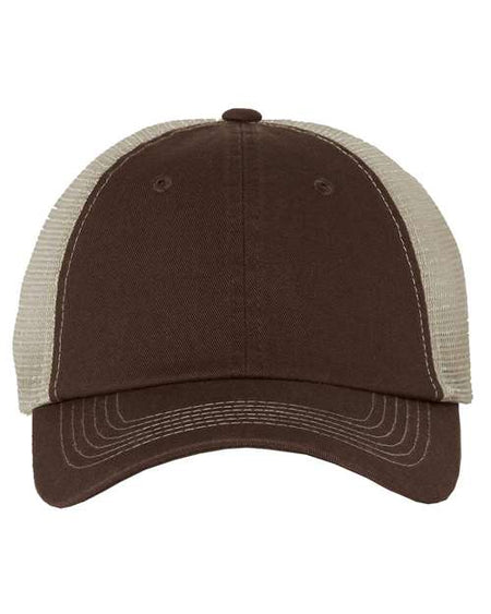 Valucap Contrast-Stitch Mesh-Back Cap - Valucap 3100 Valucap Brown/ Stone Adjustable