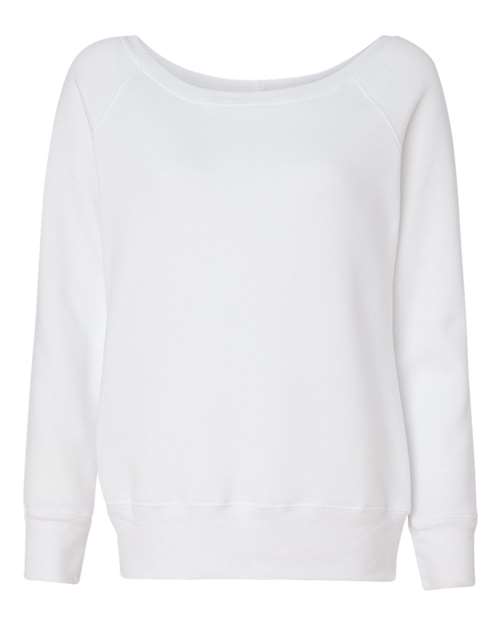 BELLA + CANVAS Women’s Sponge Fleece Wide Neck Sweatshirt - BELLA + CANVAS 7501 BELLA + CANVAS Solid White Triblend S