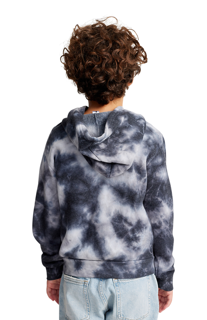 Royal Apparel 3299CTD Youth Fleece Cloud Tie Dye Pullover Hoodie - Phantom