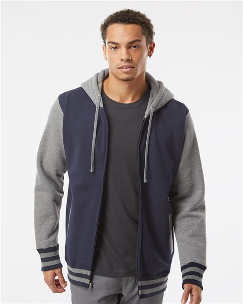 Independent Trading Co. Unisex Heavyweight Varsity Full-Zip Hooded Sweatshirt - Independent Trading Co. IND45UVZ